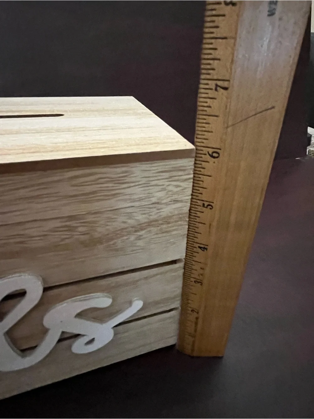 Natural Wood Card Box with White 'Cards' Script